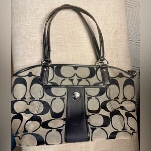 Vintage Y2K Coach Black and Gray Signature Tote